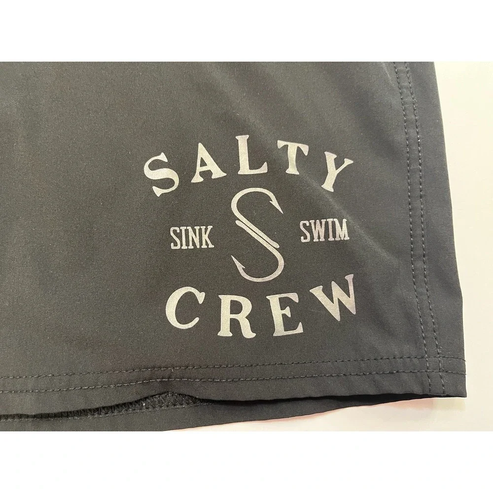 Salty Crew Boardshorts Mens 30 Black 4-Way Stretch Surf Swim Shorts
